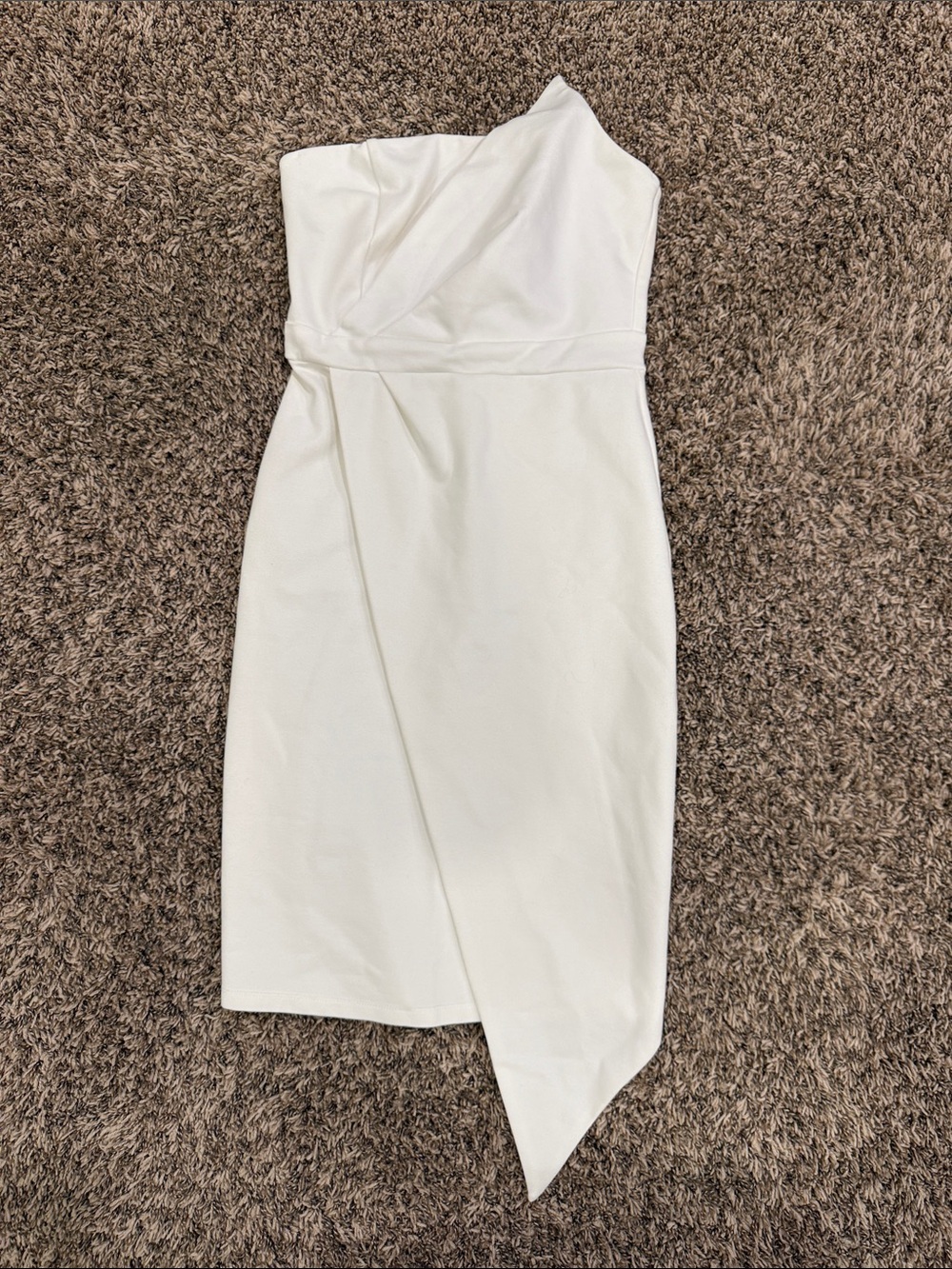 Lulu's White One-Shoulder Asymmetric Midi Dress